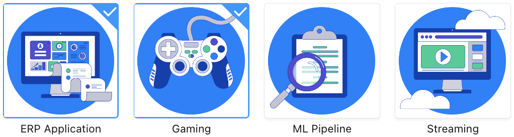 Seletores visuais para selecionar várias opções