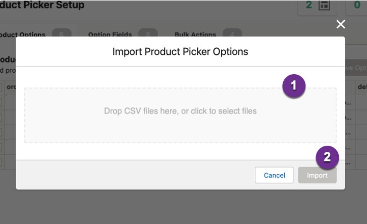 Import options