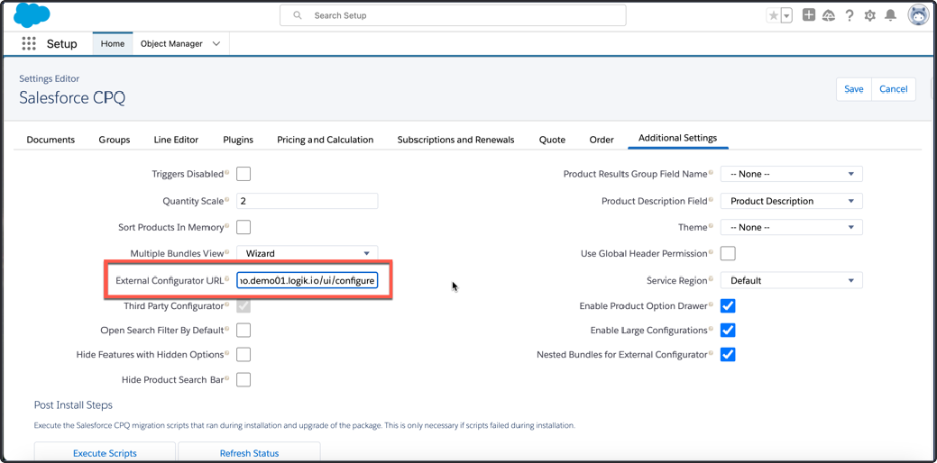 Configurador externo
