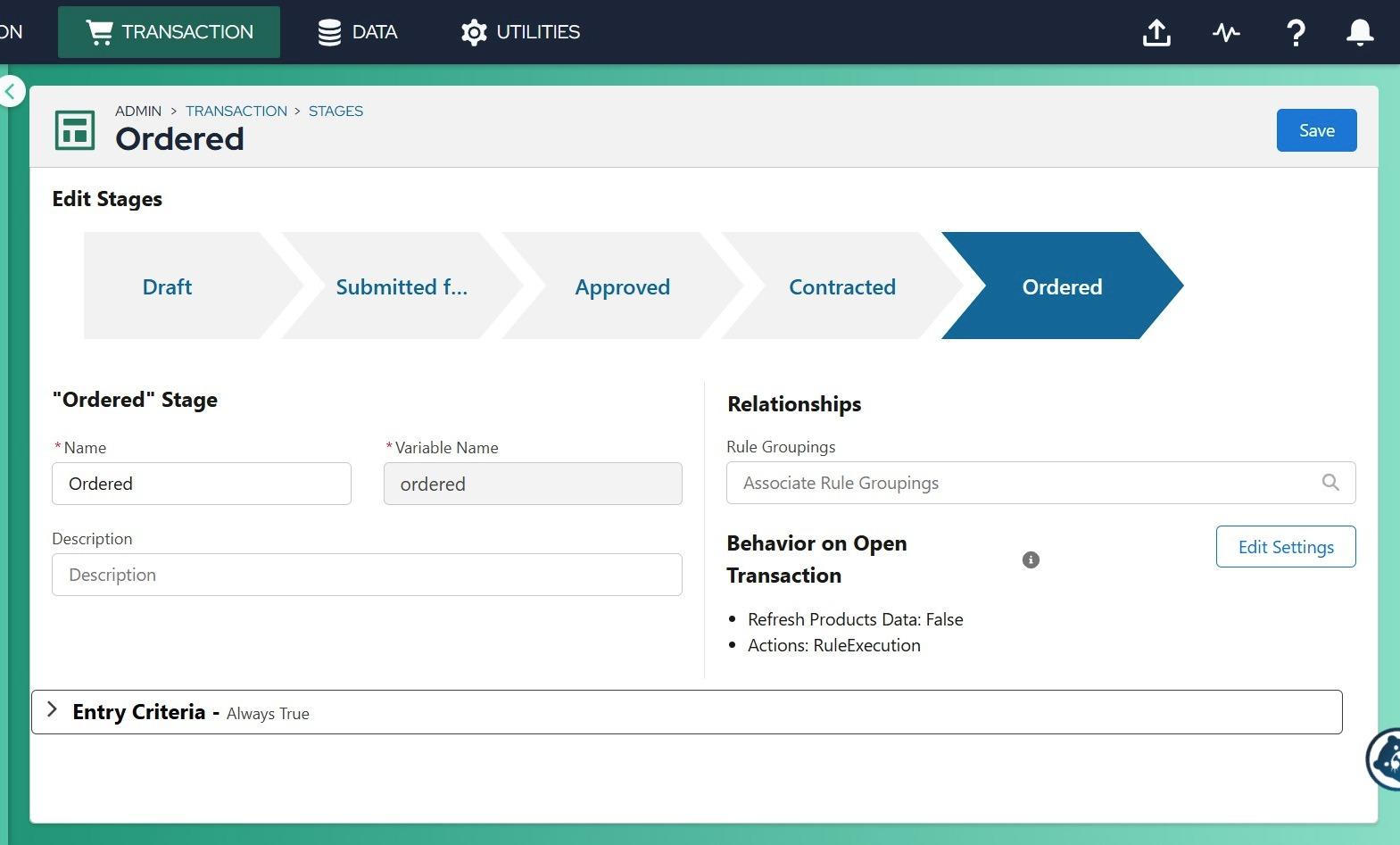 Transaction Manager: stages
