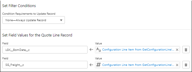 Set filter conditions