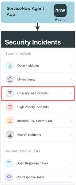 미할당 인시던트 애플릿이 강조 표시되었습니다.