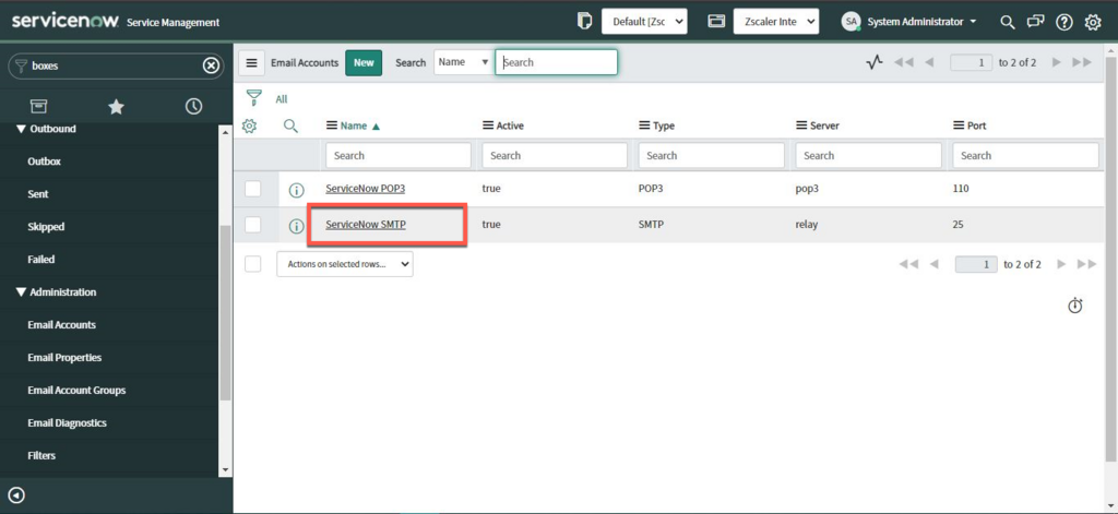 ServiceNow AI Platform SMTP 이메일 계정입니다.