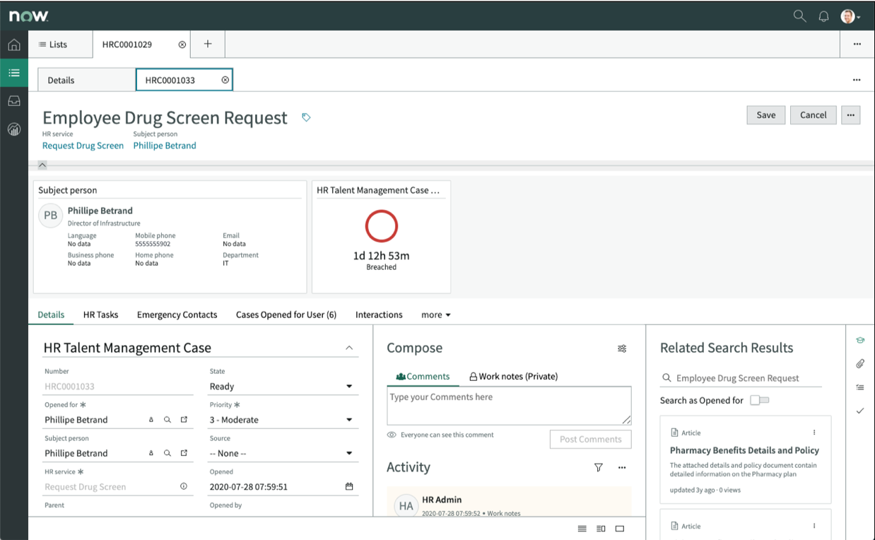 Tâche ouverte HR Agent WS - Playbook