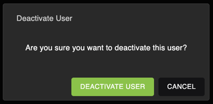 Deactivate user window