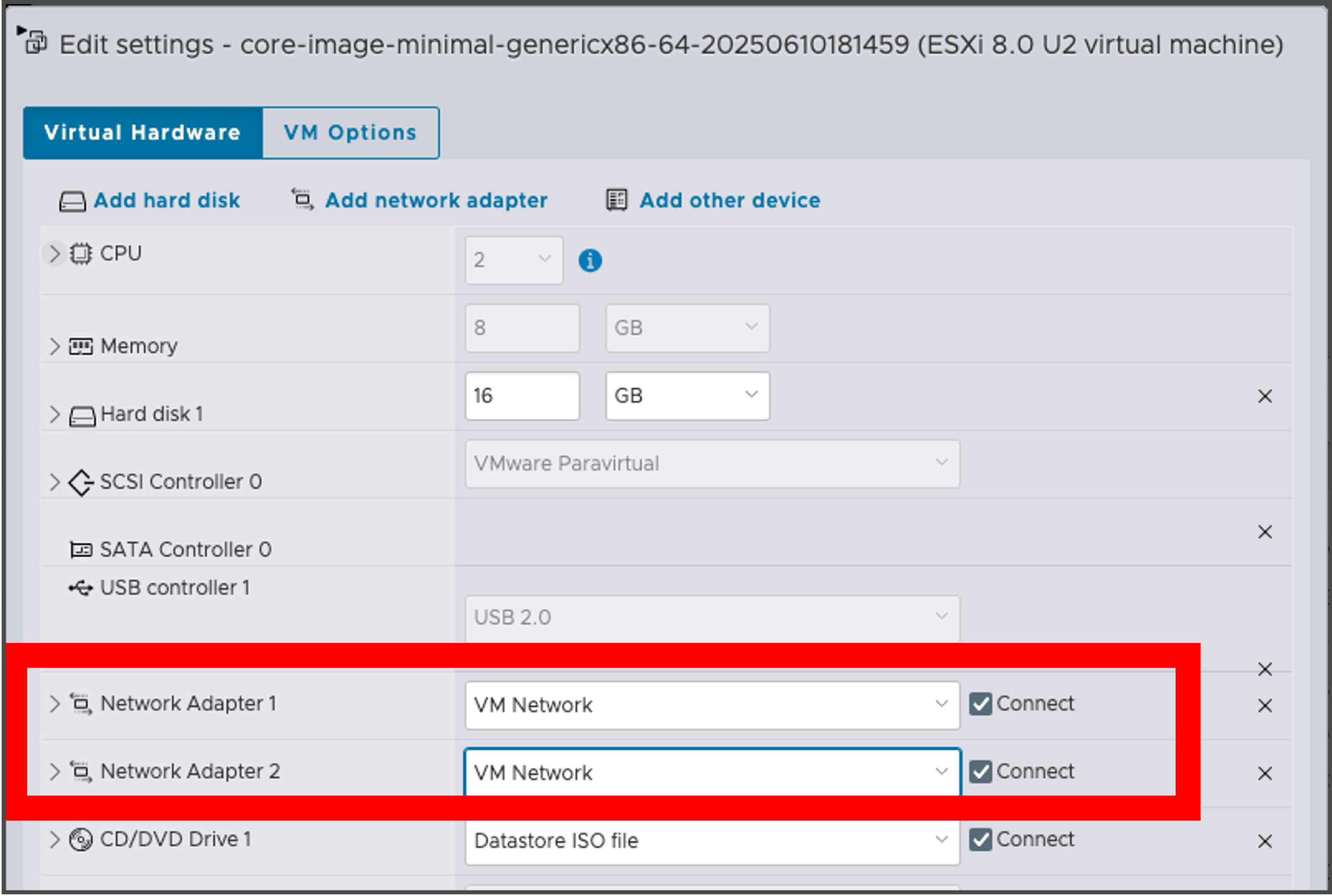 Select 2 NICs example