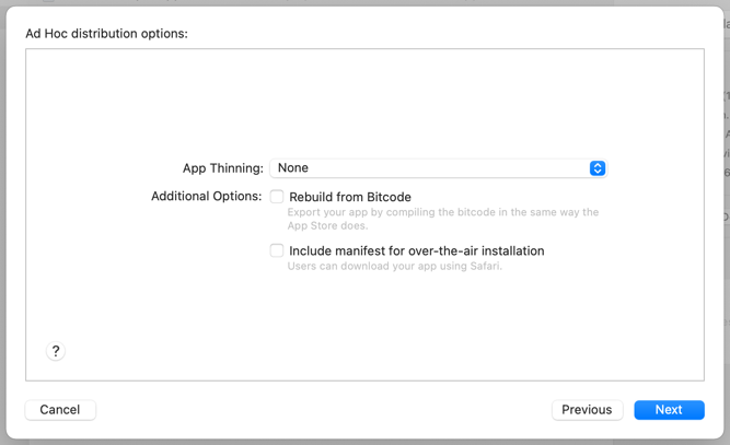 Xcode rebuild bitcode screen