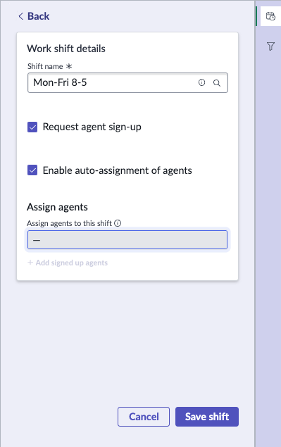 Add shift sign-up