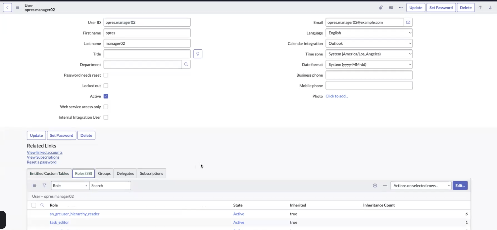 Atribua a função de usuário itil ao Operational Resilience gerente-etapa-1.
