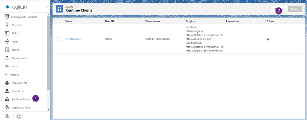 Interface utilisateur des clients d’exécution