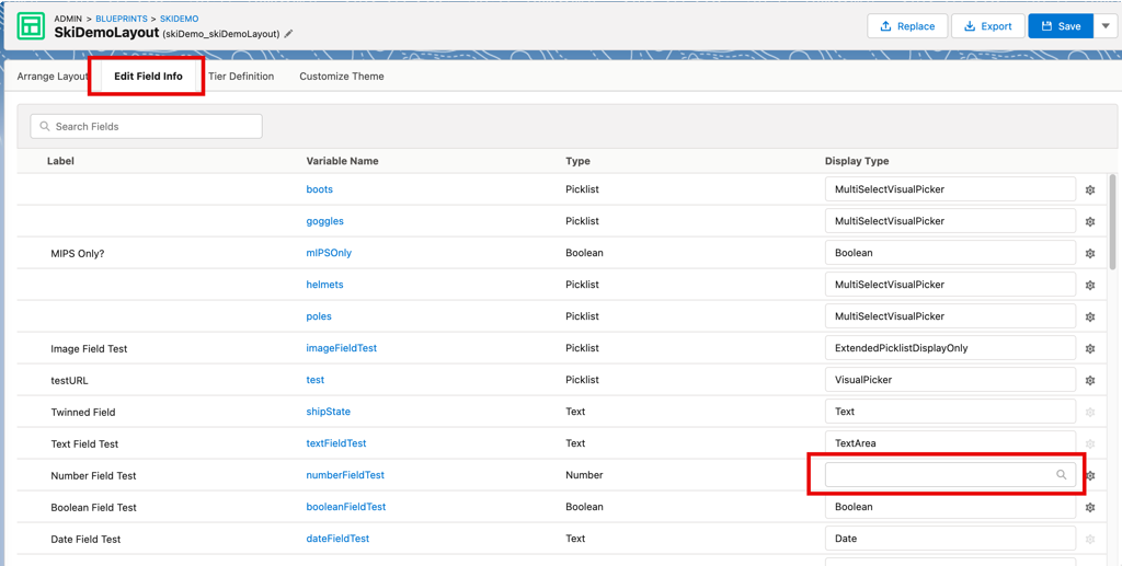 CSV de mise en page