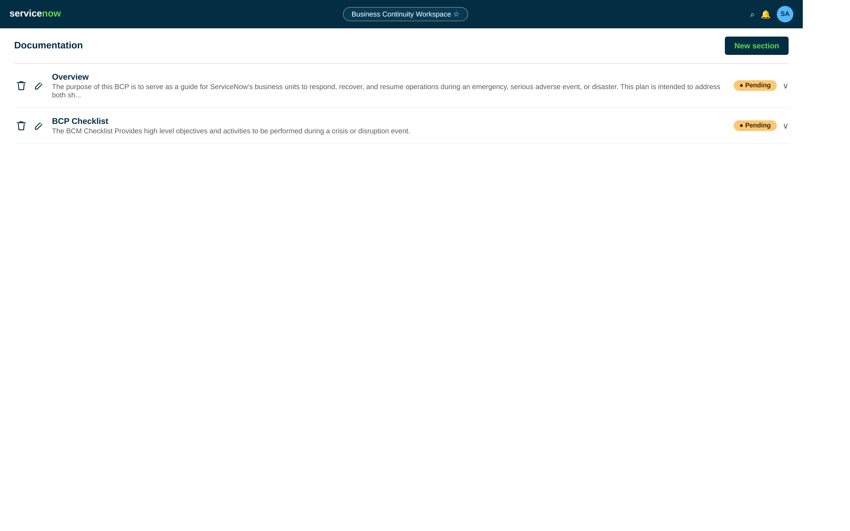 Order of documentation sections