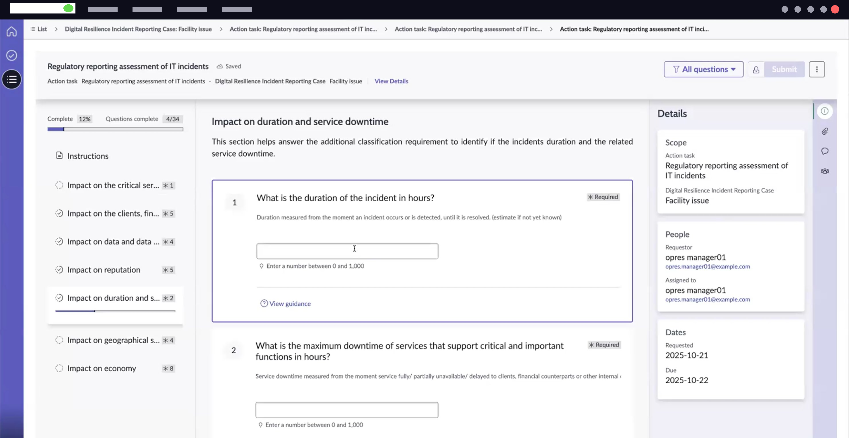 Sample assessment questions and answers.