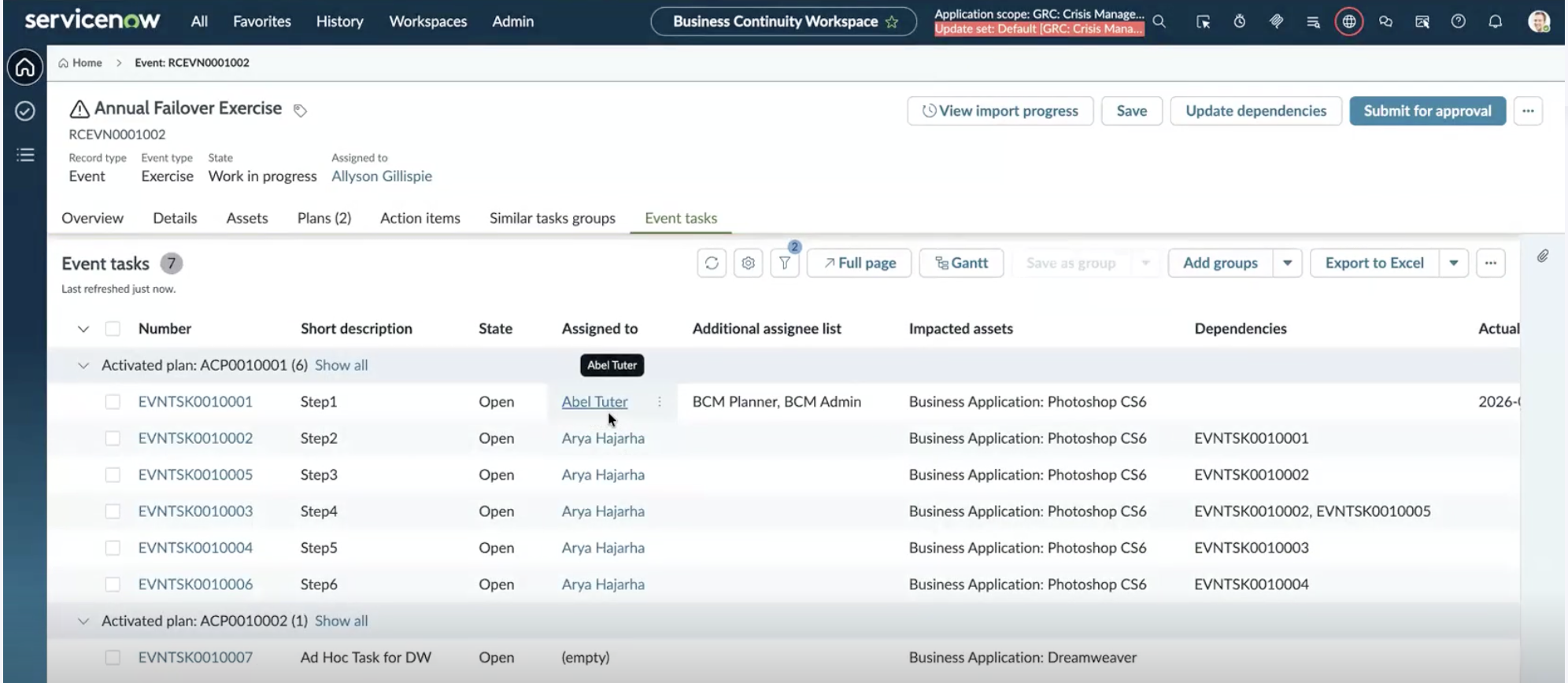Additional assignee details.