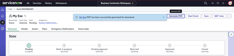 Downloading the event PDF.
