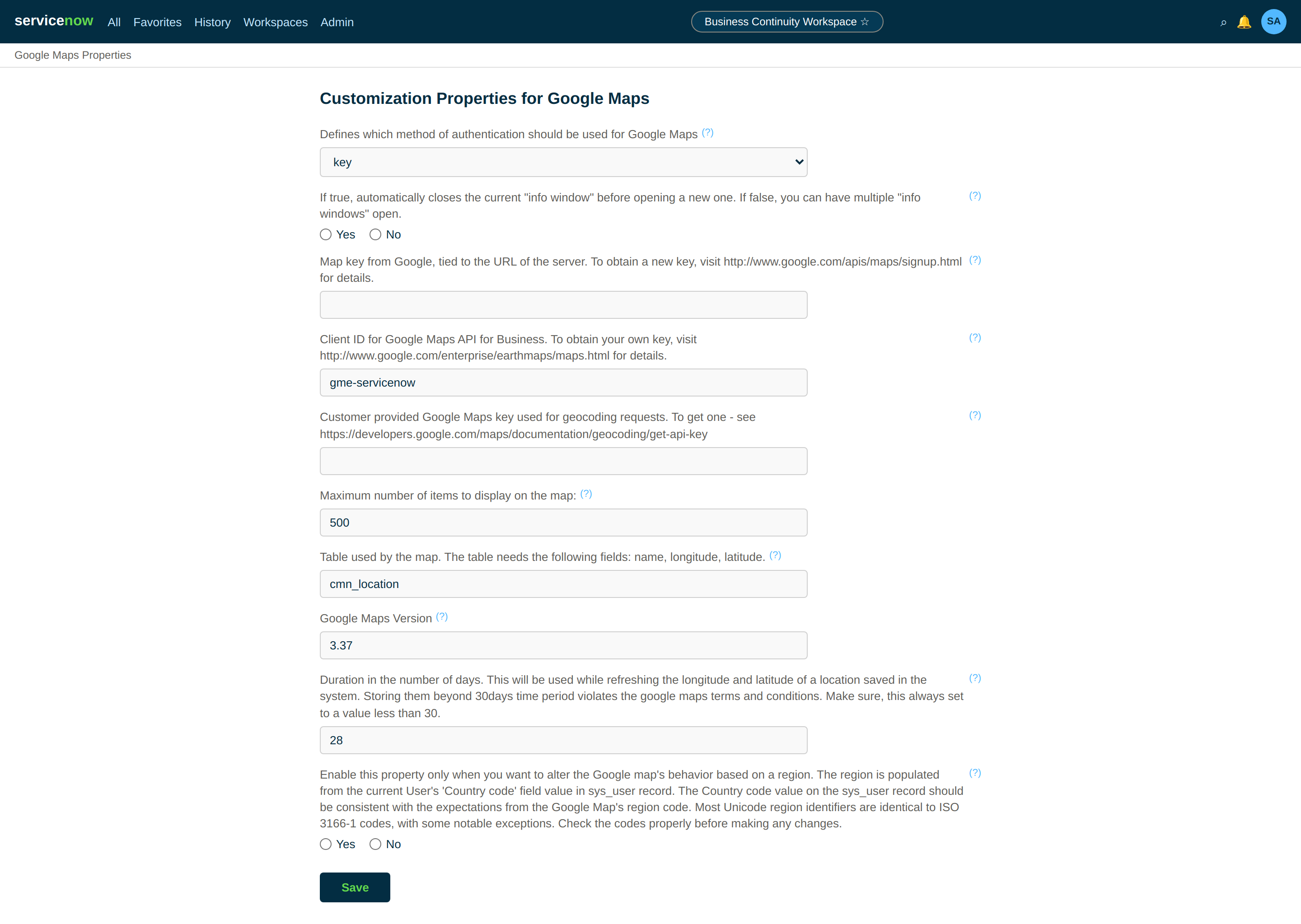 Customization properties module.