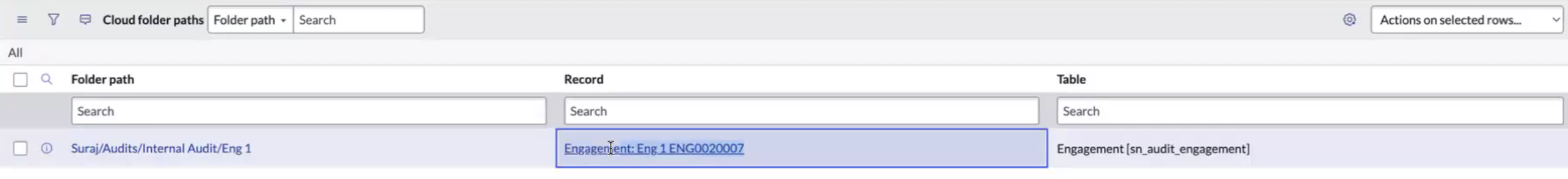 Folder path to upload a file in cloud.