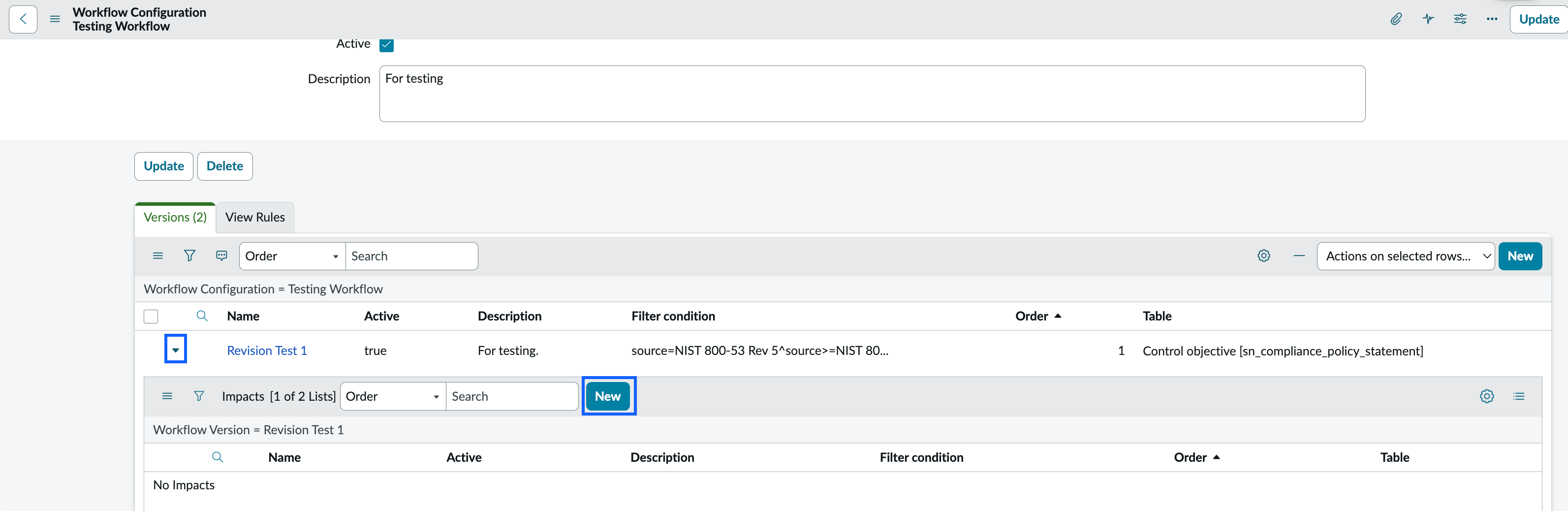 Adding impact to version.