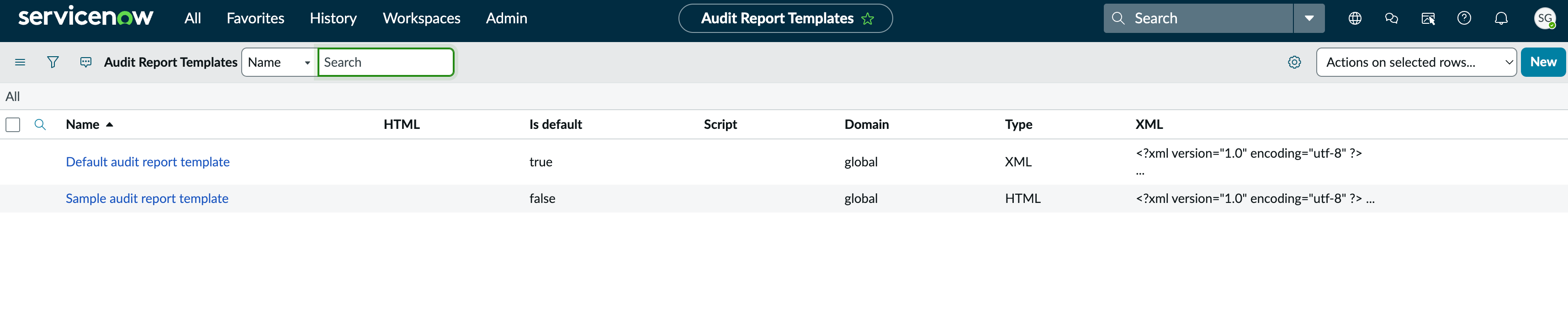 Audit report template.
