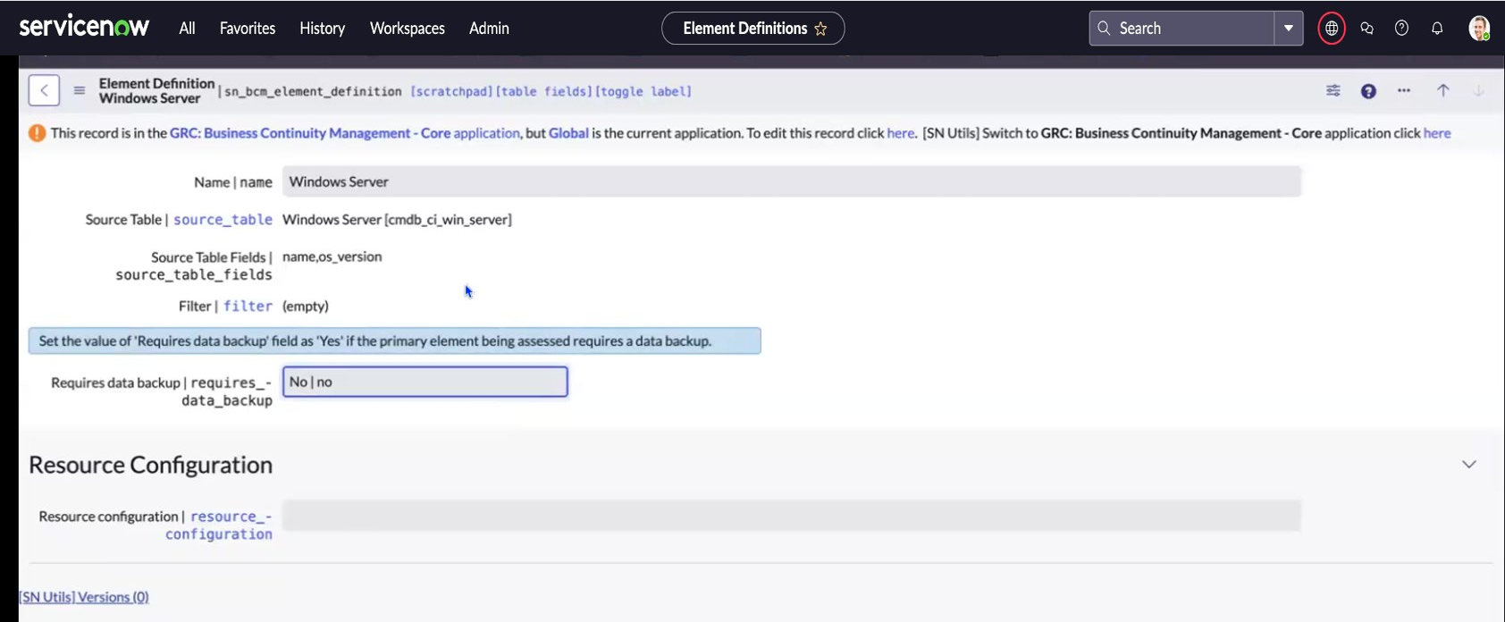 Windows server element definition.