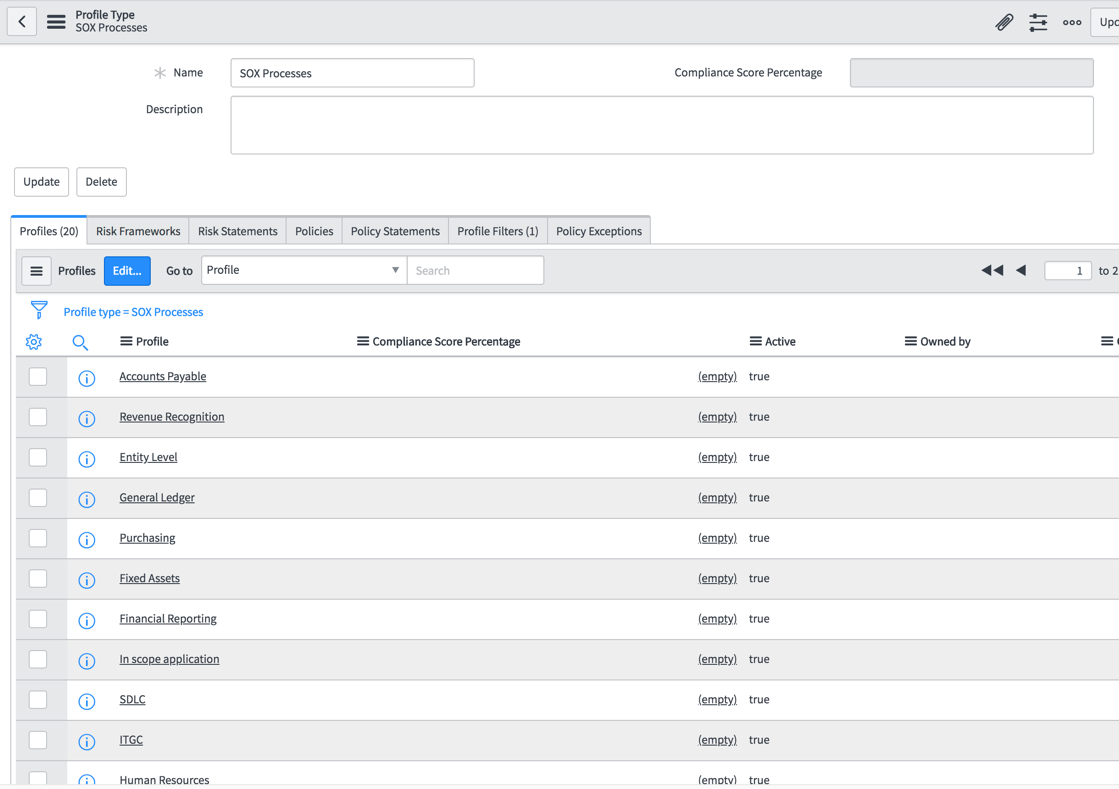Profile type record is pictured with the Profiles related list