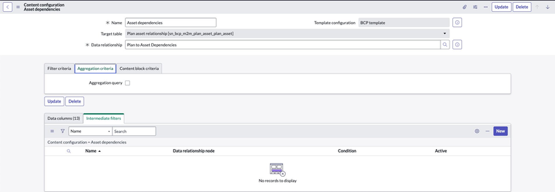 Aggregation criteria.