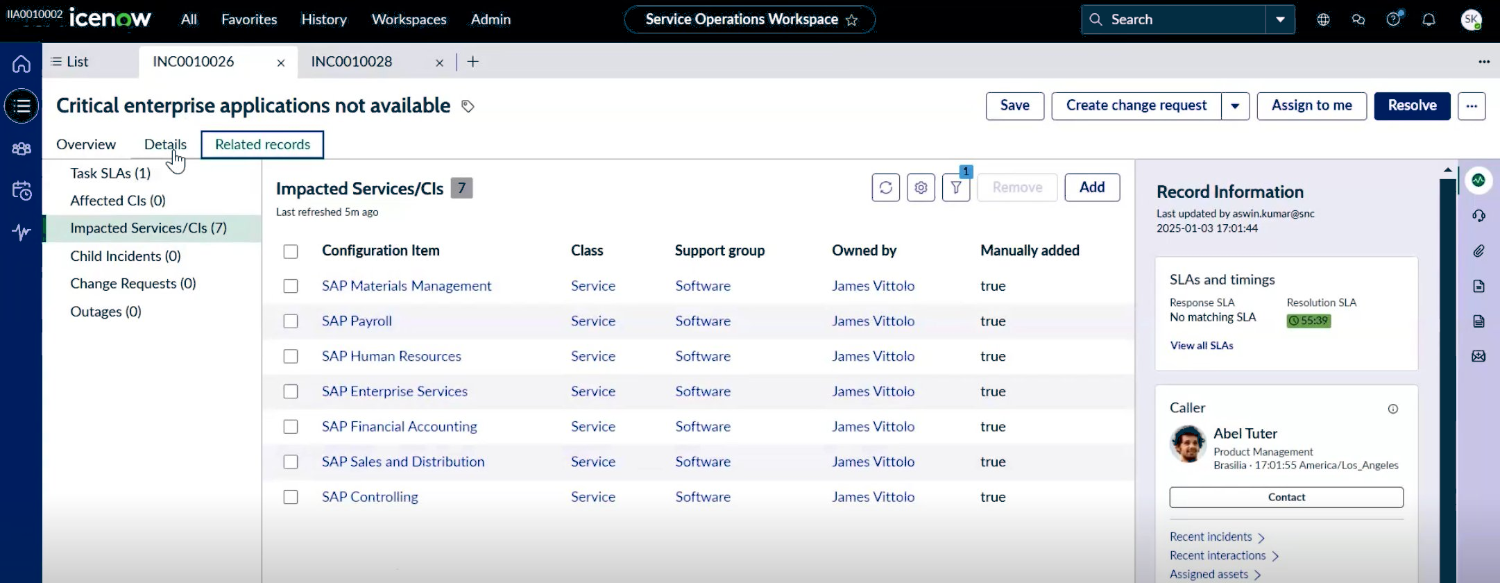 Impacted related services.