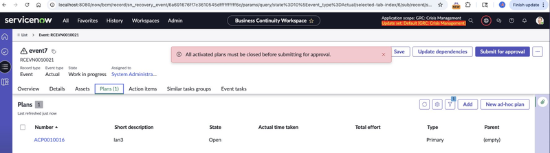 Error message.