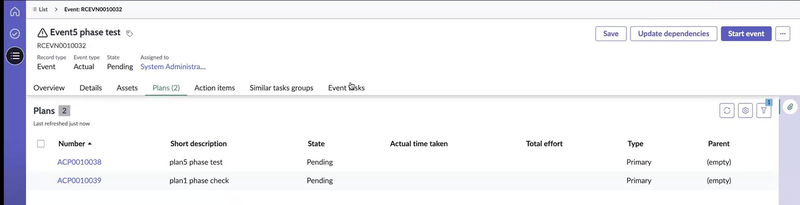 Plans added in event.