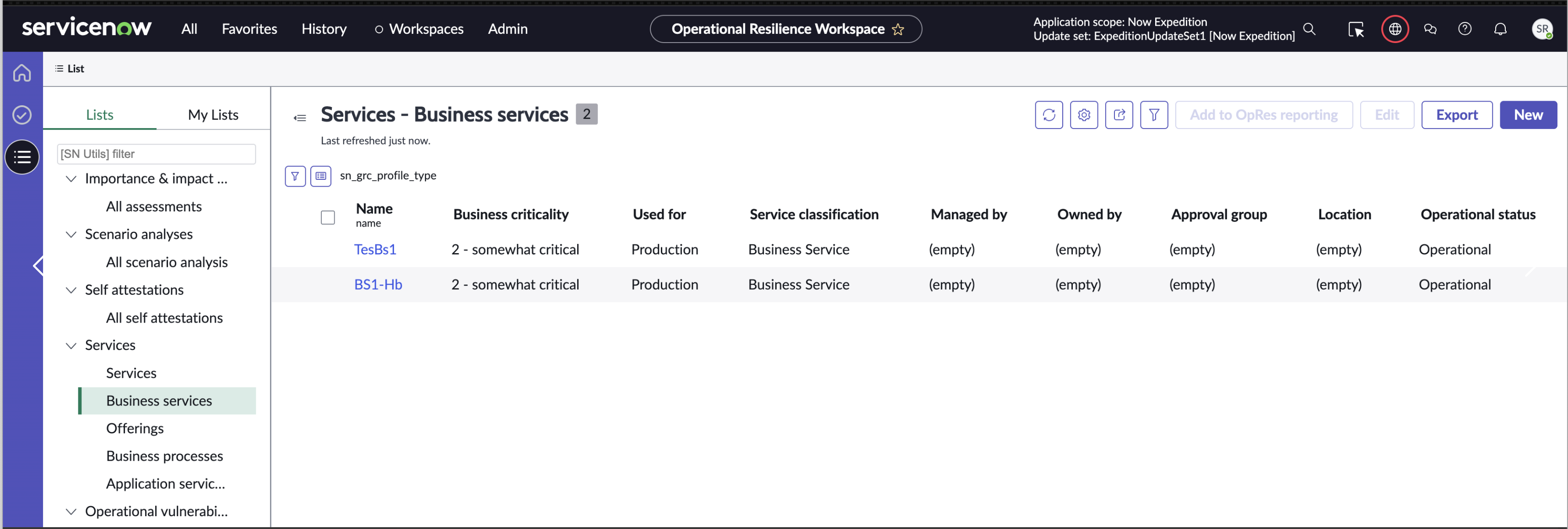 Add a business service.