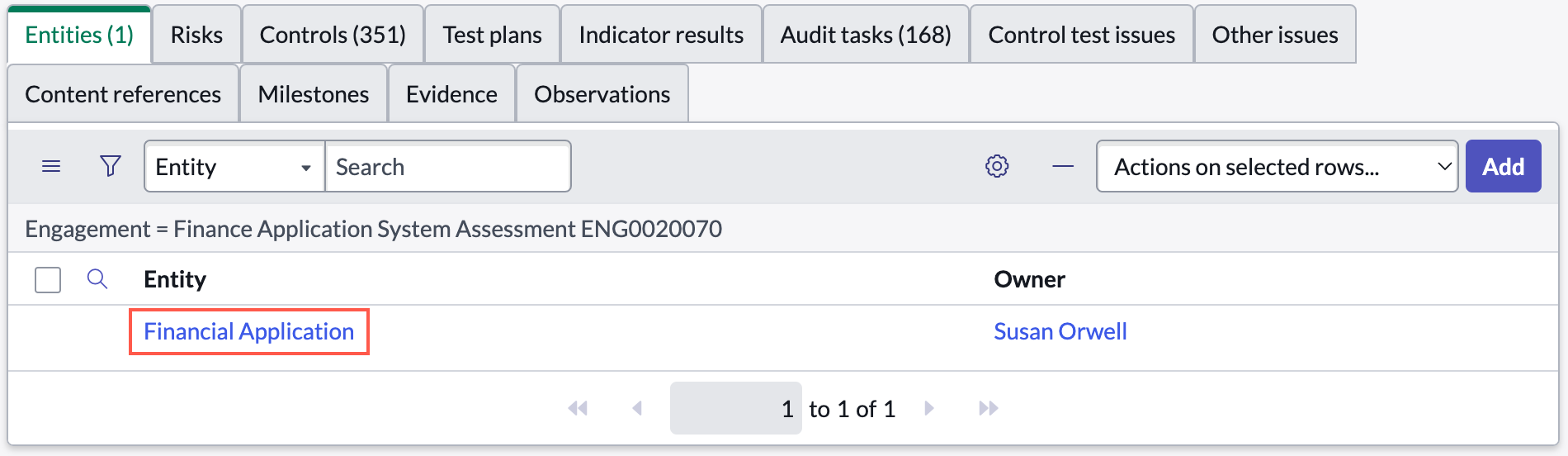 Tabs for assessment.