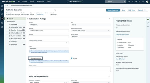 Package configuration form with the Skip attestations option selected