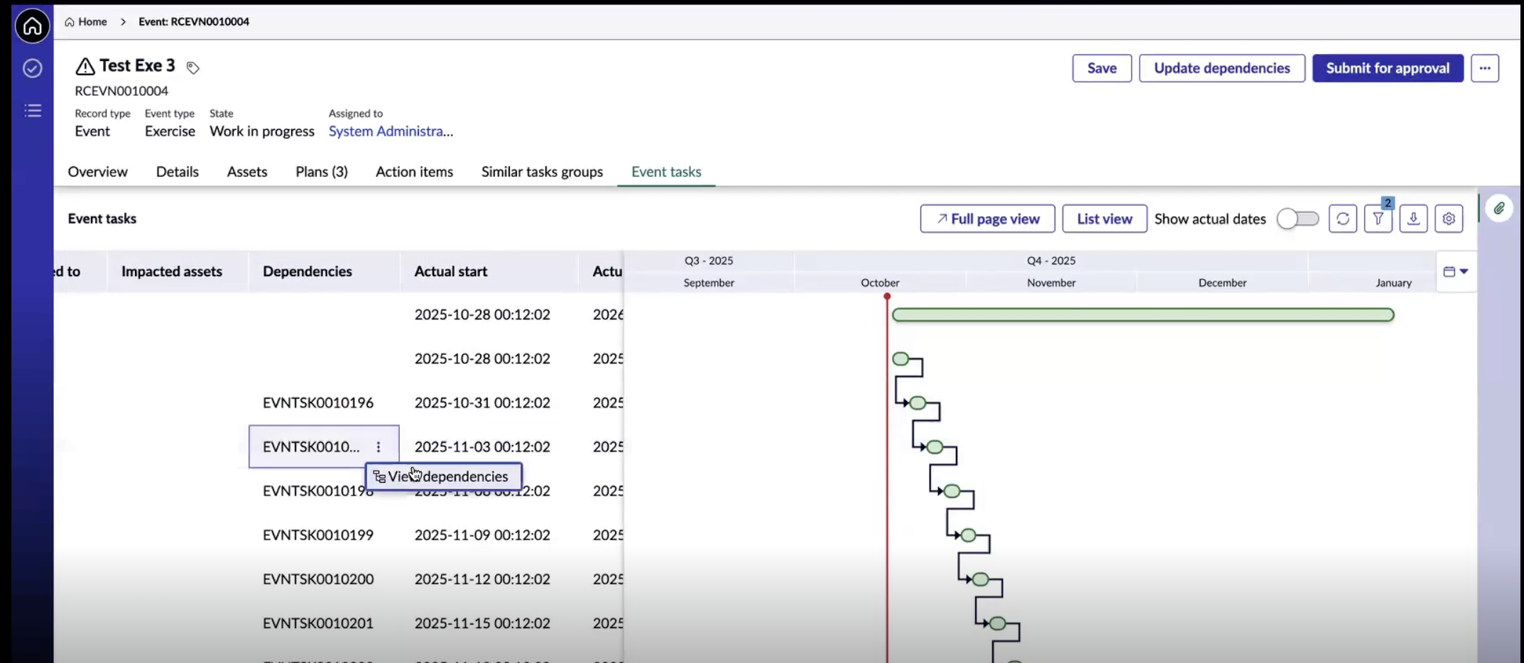 View dependencies.
