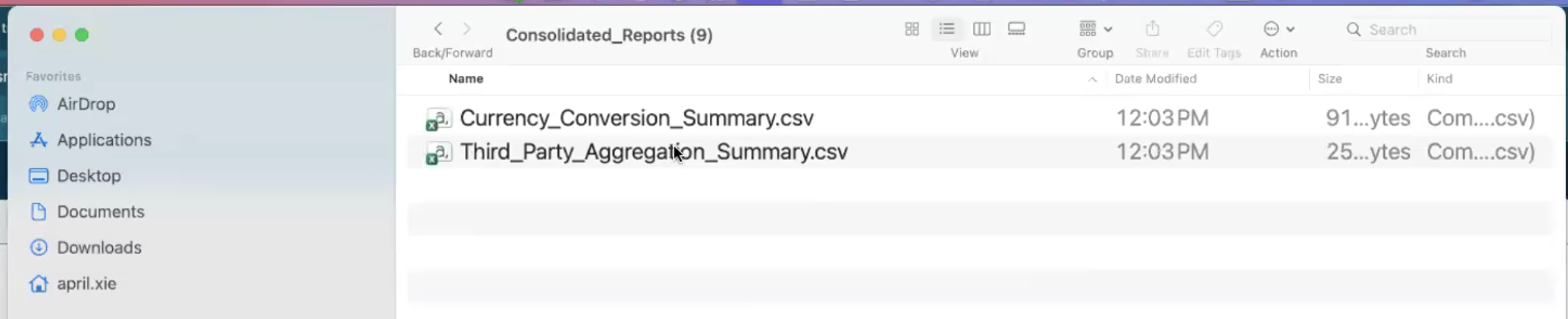 Output formats.