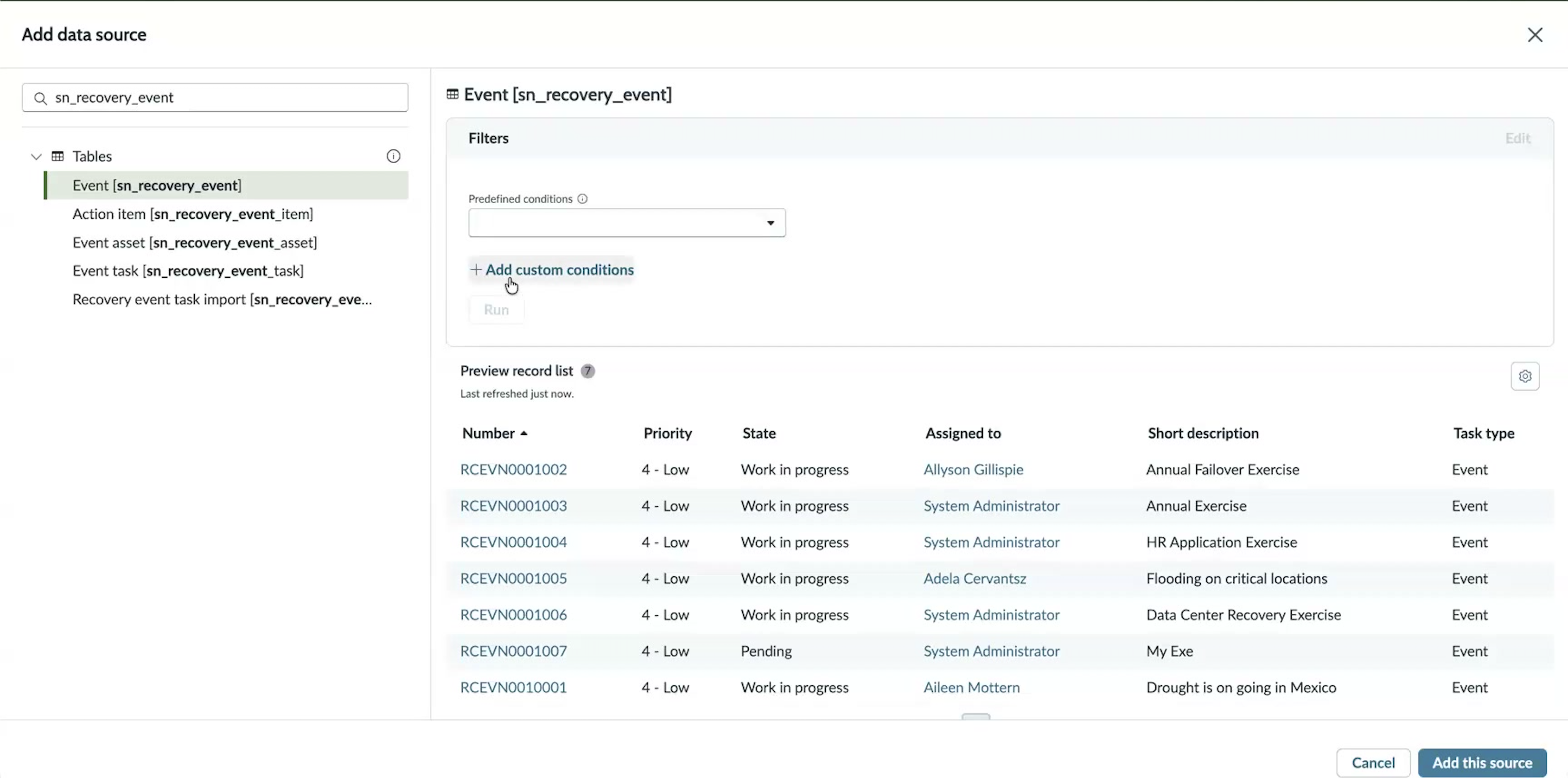 Duplicating dashboard dialog with the New name field pre-populated as "Business continuity management dashboard - Copy".