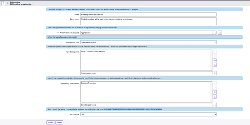 Sample BIA template.