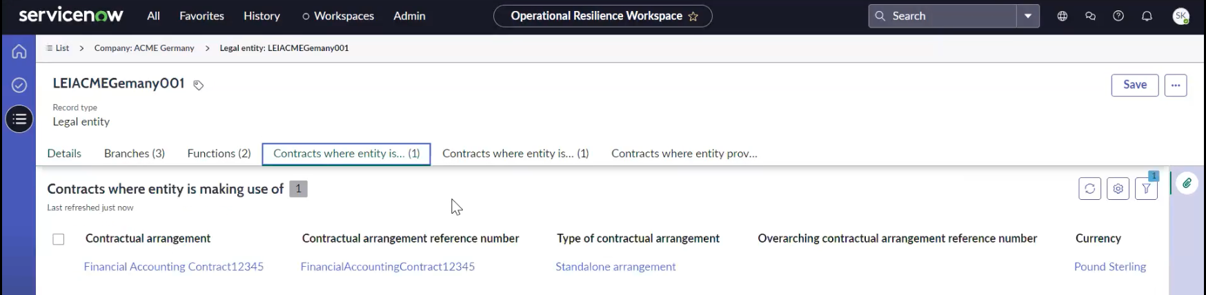 Contracts tab.