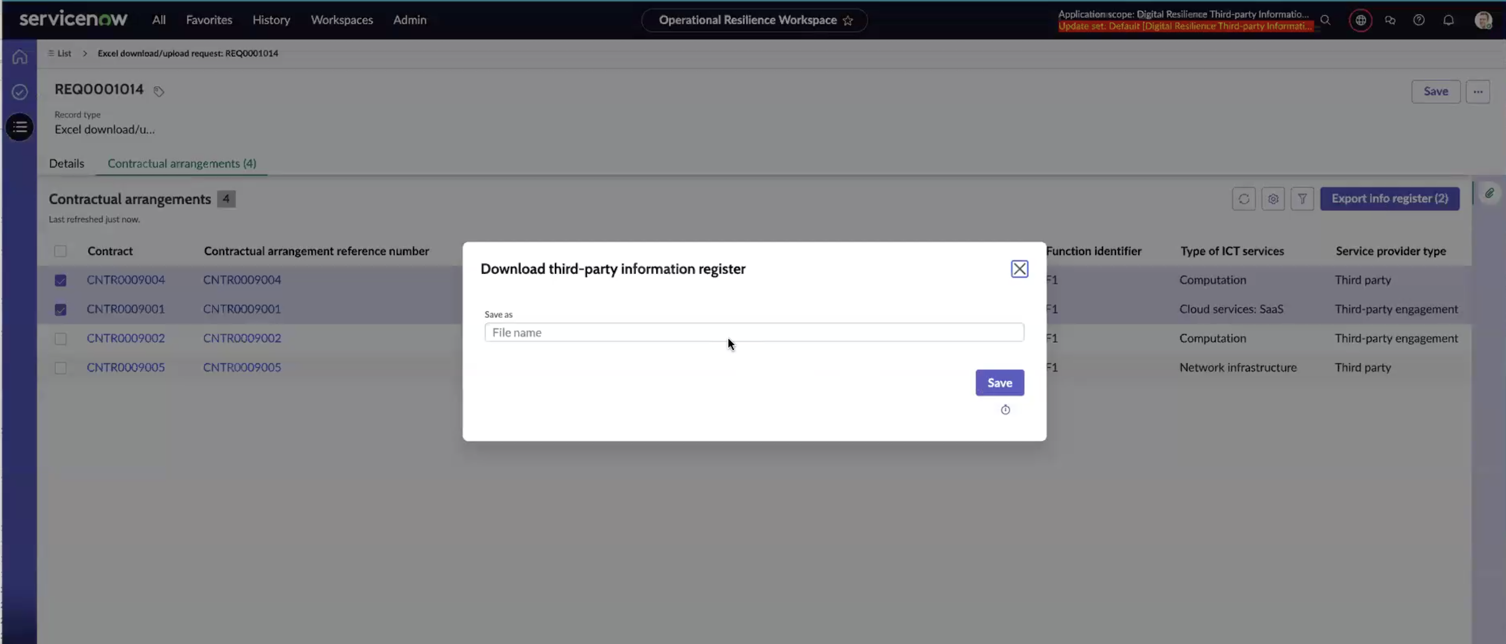 Download third-party information register.