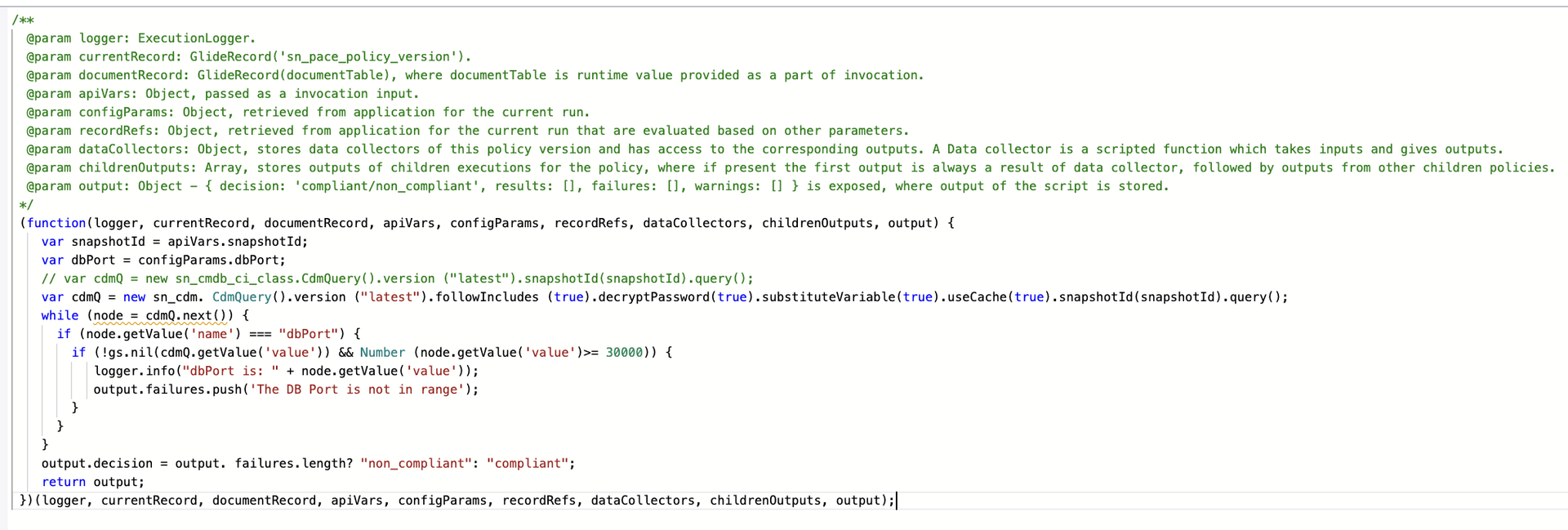 Sample script policy.