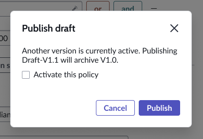 Activate and publish draft.