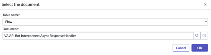 Configuração de documento para o bot primário em Workflow Studio se o bot secundário for assíncrono.