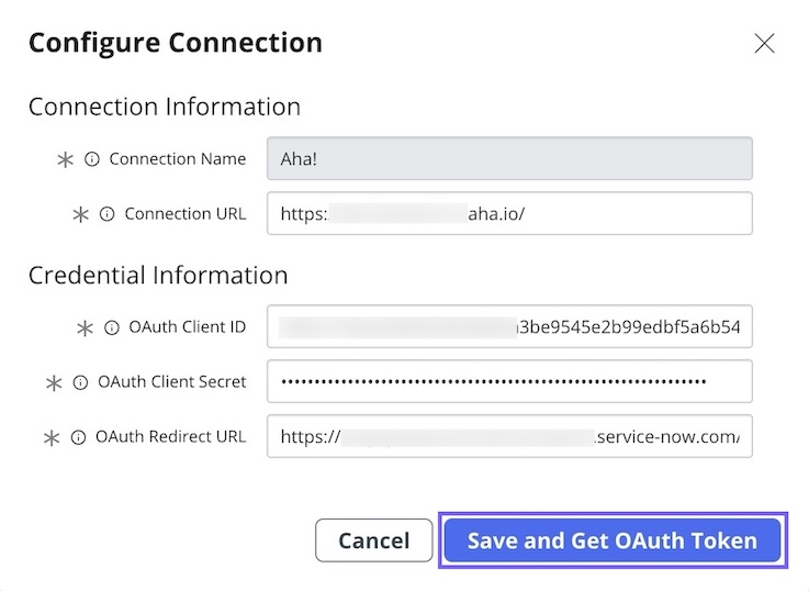 Set up ServiceNow instance for Aha!