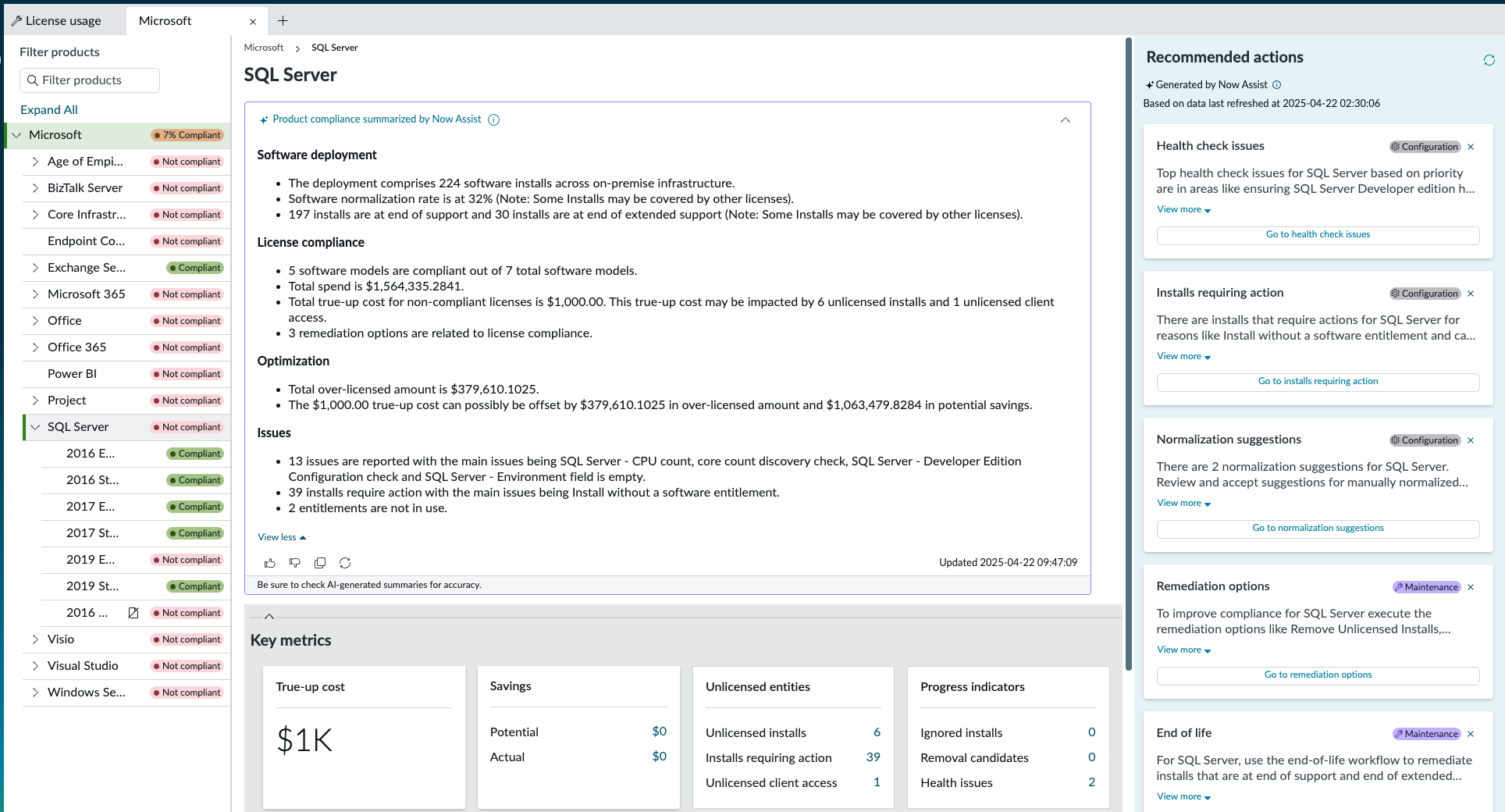 SQL Server-Produktzusammenfassung