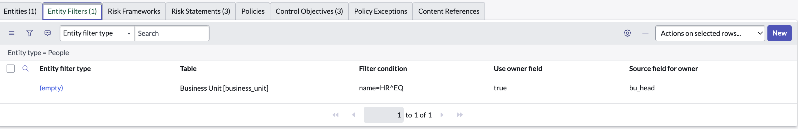 Entitätsfilter.