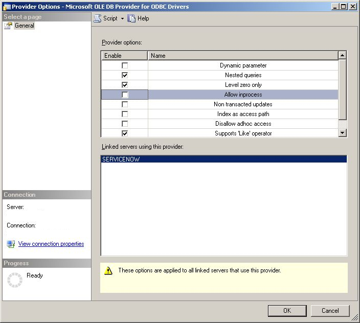 SQL Server-Provider-Optionen