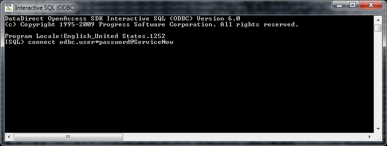 SQL wird verbunden.