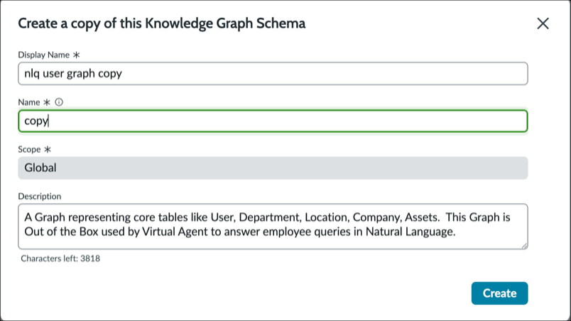 Copy Knowledge Graph schema.