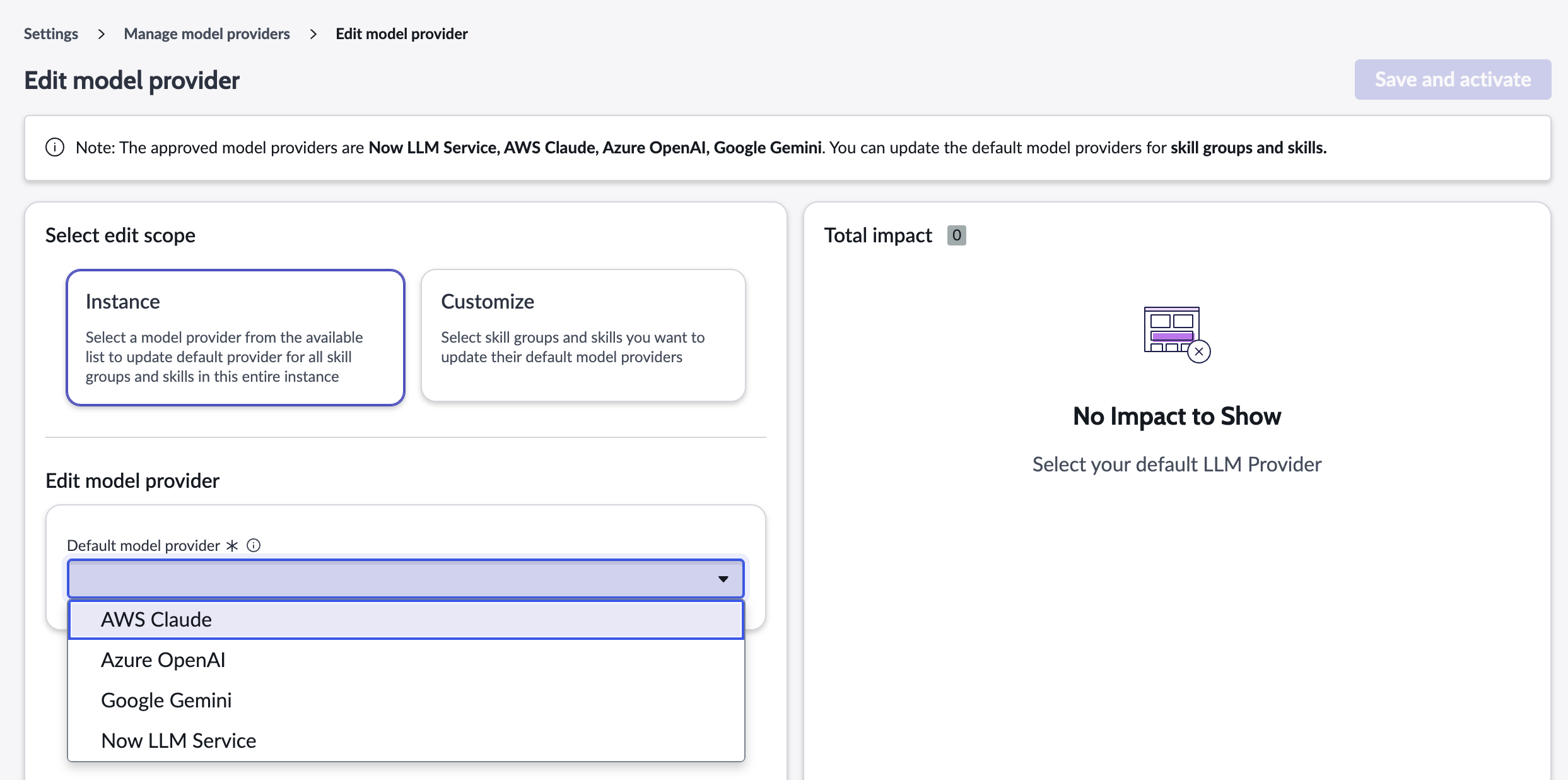 Edit model provider