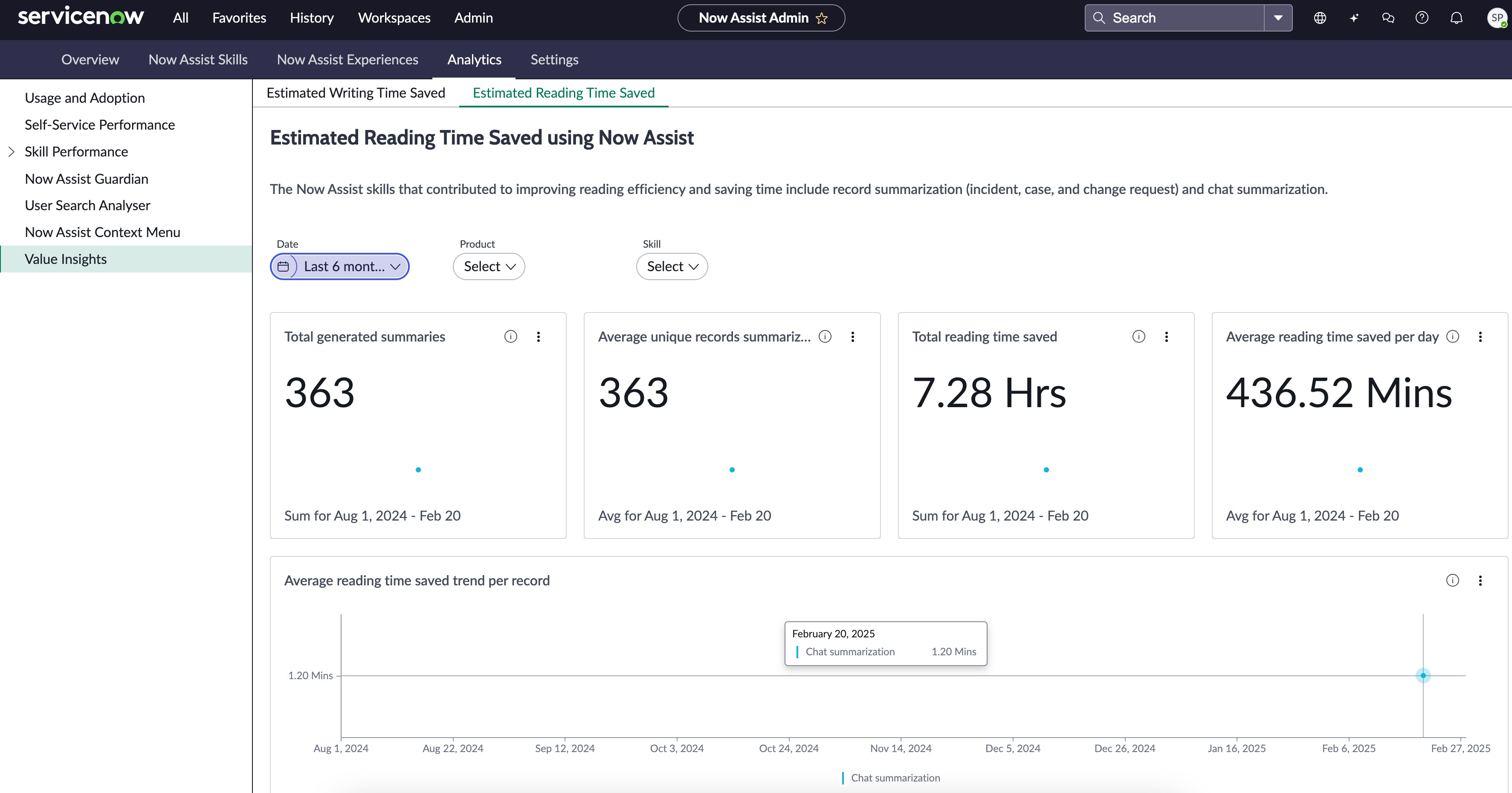 Estimated reading time saved indicators.