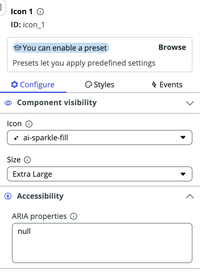 The data drawer for the icon component